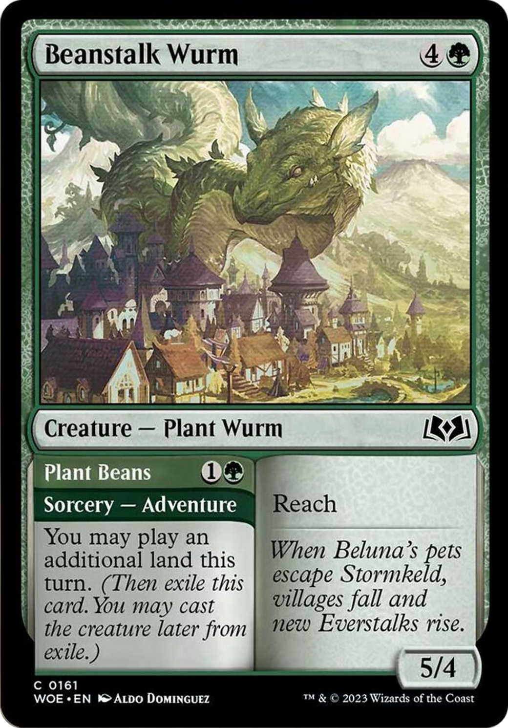 Beanstalk Wurm // Plant Beans [Wilds of Eldraine] | Mega City Incorporated