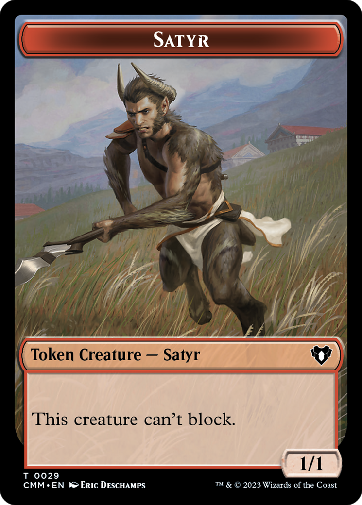 Saproling // Satyr Double-Sided Token [Commander Masters Tokens] | Mega City Incorporated