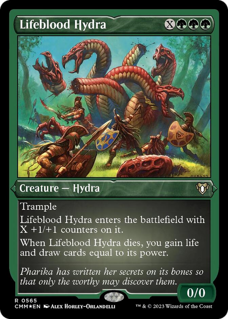 Lifeblood Hydra (Foil Etched) [Commander Masters] | Mega City Incorporated