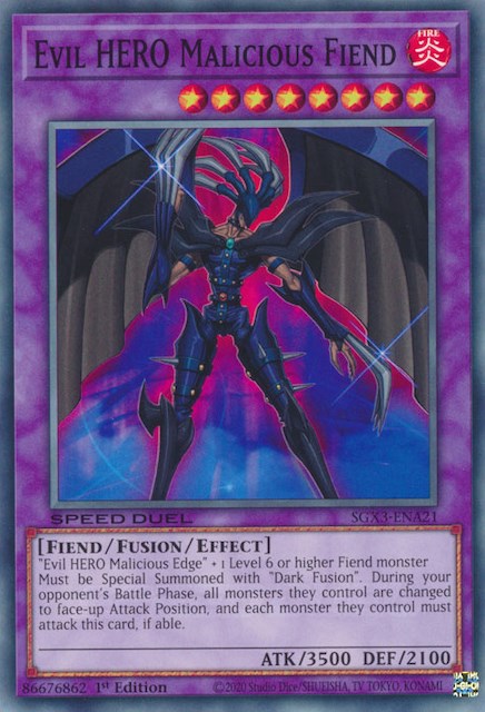 Evil HERO Malicious Fiend [SGX3-ENA21] Common | Mega City Incorporated