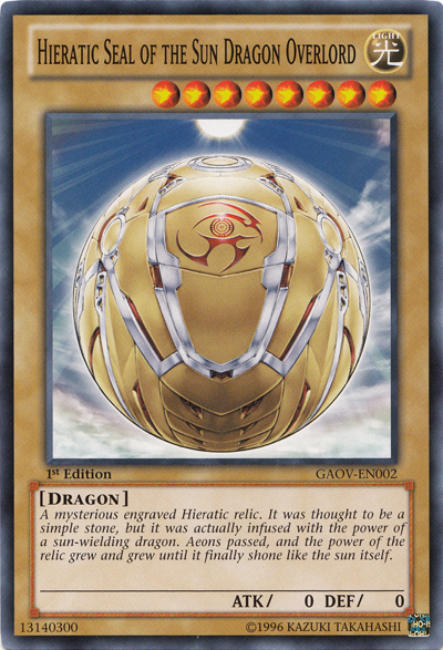 Hieratic Seal of the Sun Dragon Overlord [GAOV-EN002] Common | Mega City Incorporated