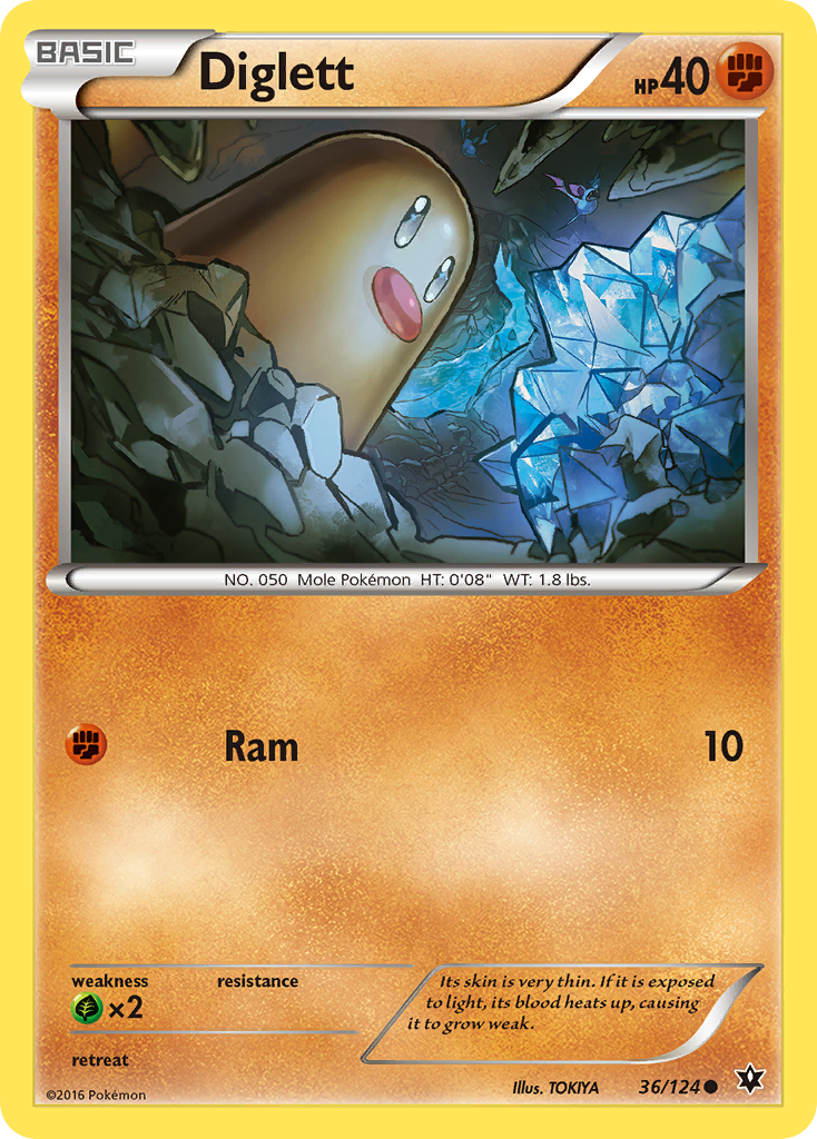 Diglett (36/124) [XY: Fates Collide] | Mega City Incorporated