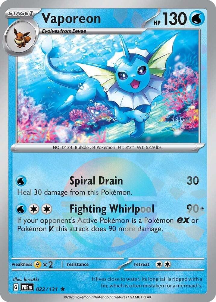 Vaporeon (022/131) (Poke Ball Pattern) [Scarlet & Violet: Prismatic Evolutions] | Mega City Incorporated