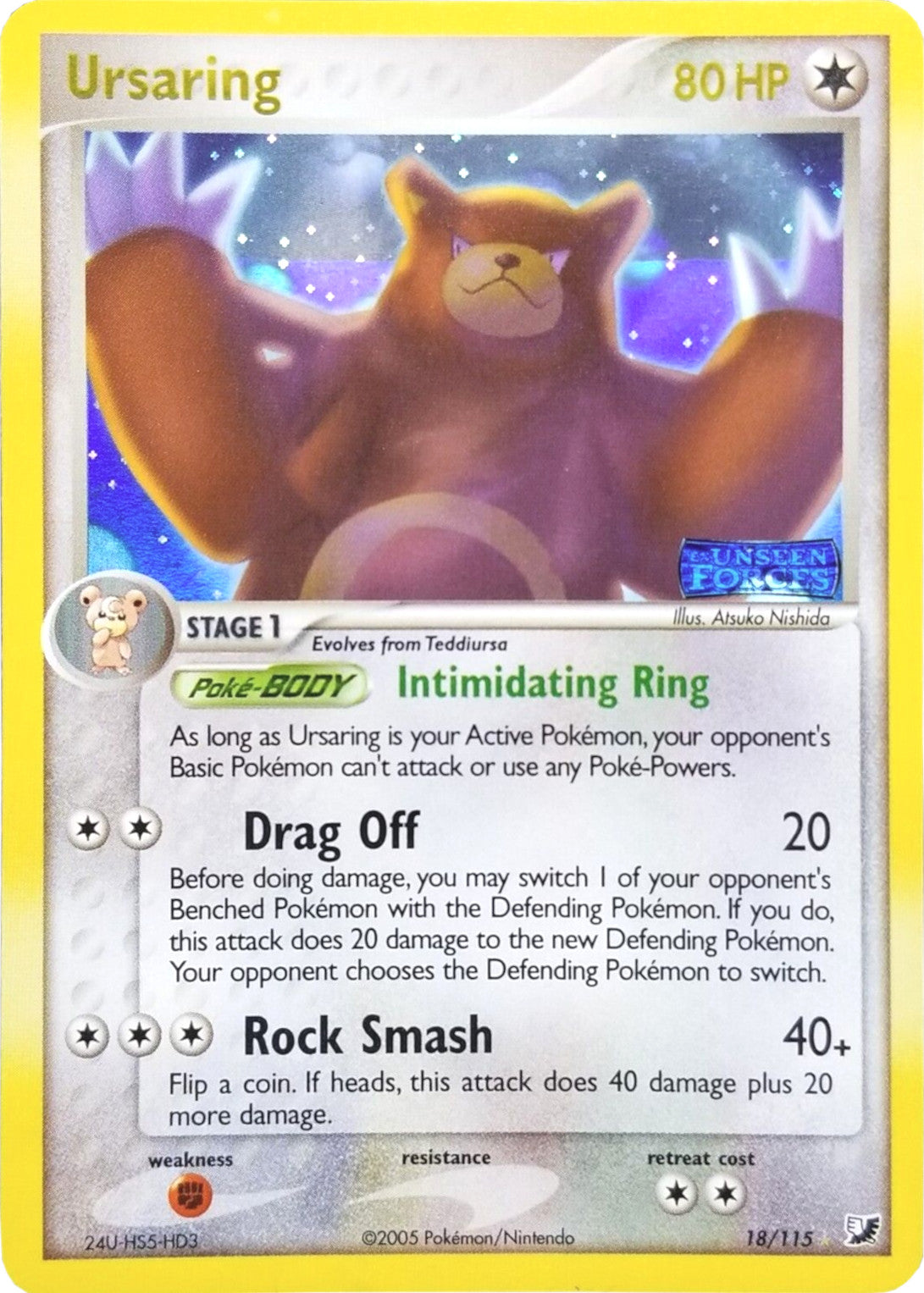 Ursaring (18/115) (Stamped) [EX: Unseen Forces] | Mega City Incorporated