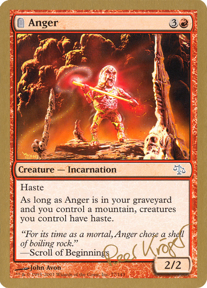 Anger (Peer Kroger) [World Championship Decks 2003] | Mega City Incorporated