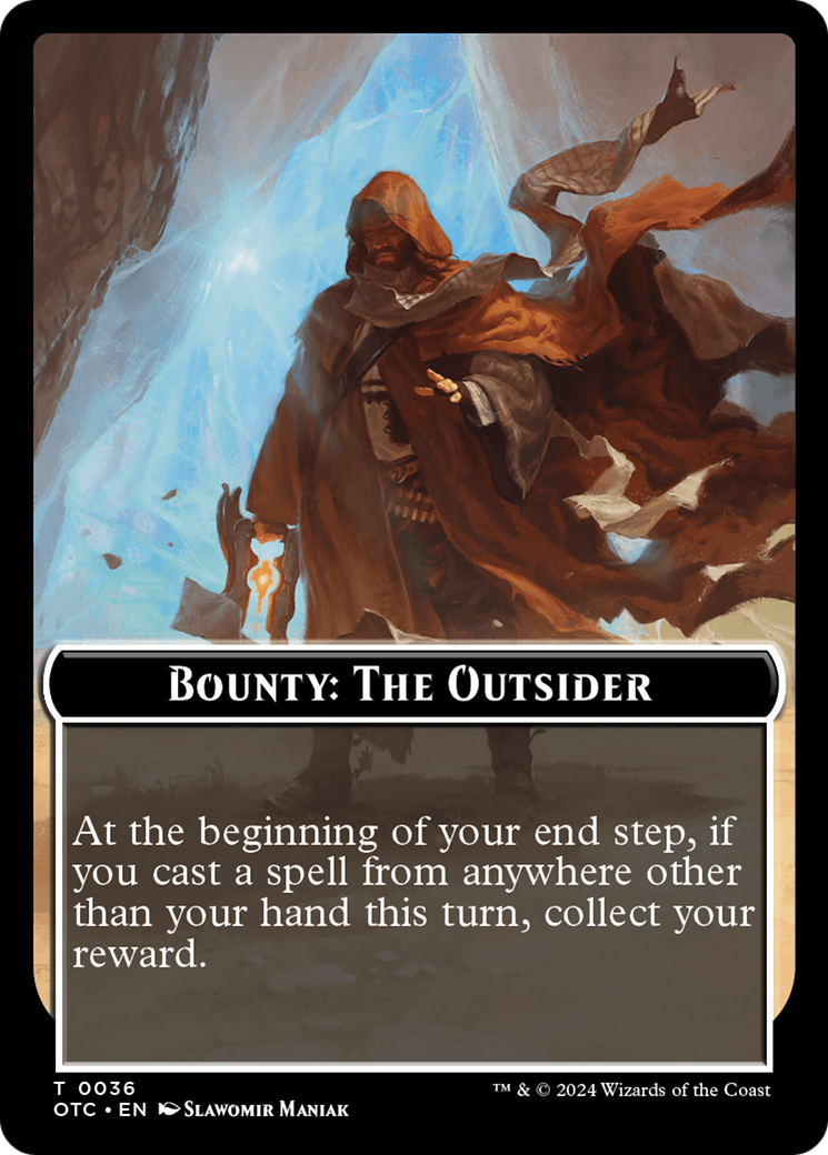 Bounty: The Outsider // Bounty Rules Double-Sided Token [Outlaws of Thunder Junction Commander Tokens] | Mega City Incorporated