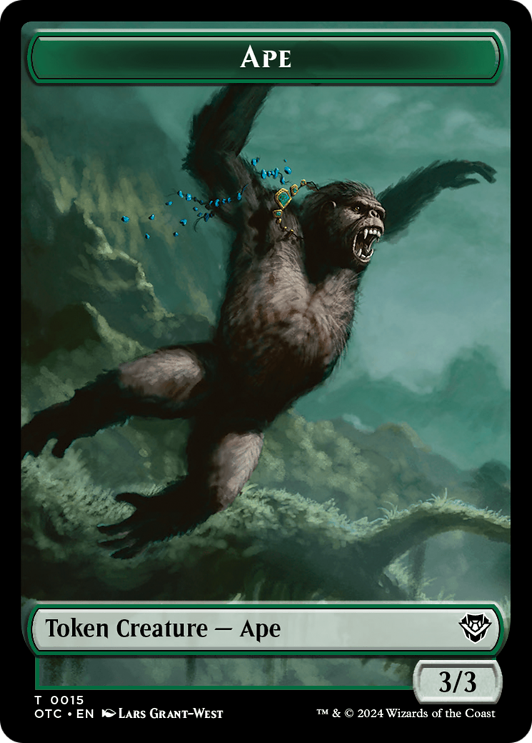 Ape // Shark Double-Sided Token [Outlaws of Thunder Junction Commander Tokens] | Mega City Incorporated