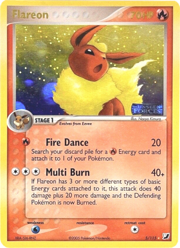 Flareon (5/115) (Stamped) [EX: Unseen Forces] | Mega City Incorporated