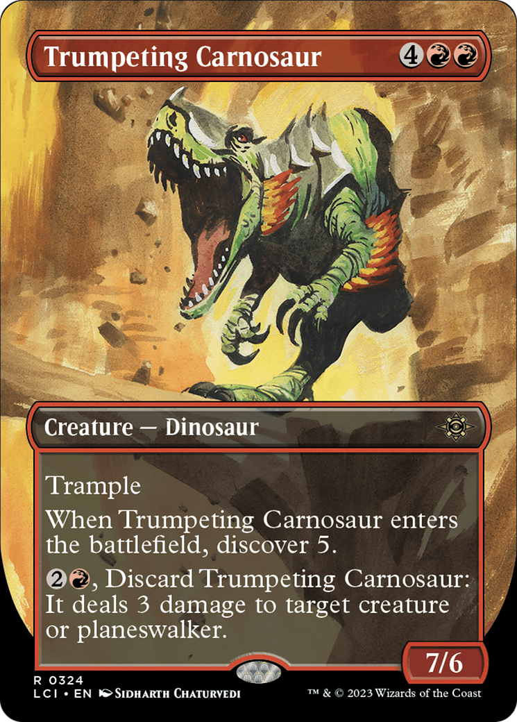 Trumpeting Carnosaur (Borderless) [The Lost Caverns of Ixalan] | Mega City Incorporated