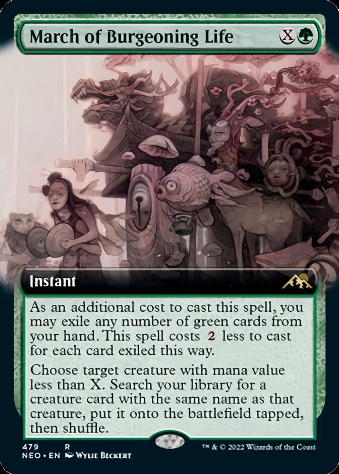 March of Burgeoning Life (Extended Art) [Kamigawa: Neon Dynasty] | Mega City Incorporated
