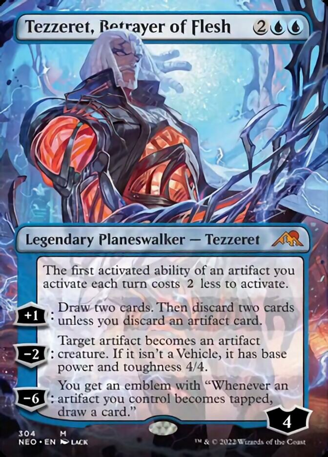 Tezzeret, Betrayer of Flesh (Borderless) [Kamigawa: Neon Dynasty] | Mega City Incorporated