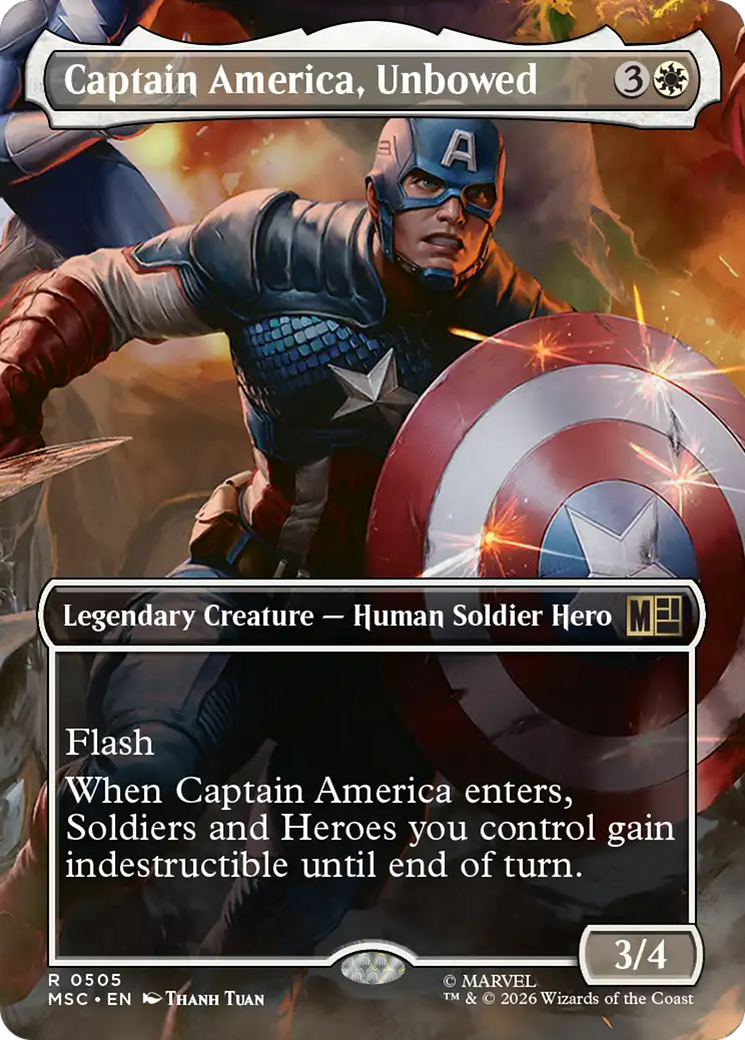 Captain America, Unbowed (Borderless) [Marvel Super Heroes Commander] | Mega City Incorporated