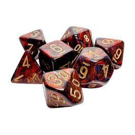 Chessex Mega-Hedral Scarab Blue Blood/Gold 7-Piece Set | Mega City Incorporated