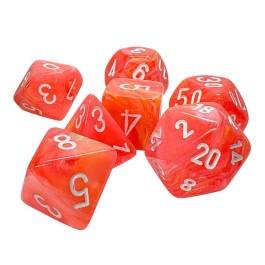 Chessex Mega-Hedral Festive Dahlia/White 7-Piece Set | Mega City Incorporated