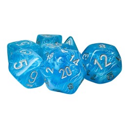 Chessex Mega-Hedral Luminary Sky/Silver 7-Piece Set | Mega City Incorporated