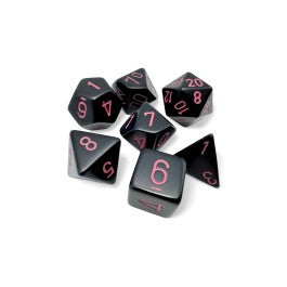 Chessex Opaque Black/Pink 7 Die Set | Mega City Incorporated