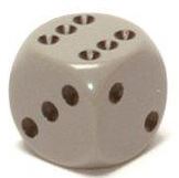 Chessex: Opaque 16Mm D6 Dark Grey/Black | Mega City Incorporated