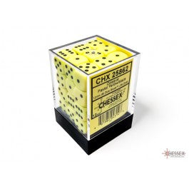 Chessex Opaque 12mm d6 Pastel Yellow/black Dice Block(36 dice) | Mega City Incorporated