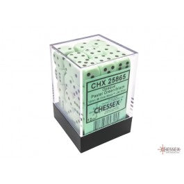 Chessex Opaque 12mm d6 Pastel Green/black Dice Block(36 dice) | Mega City Incorporated
