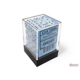 Chessex Opaque 12mm d6 Pastel Blue/black Dice Block(36 dice) | Mega City Incorporated