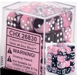 Chessex: Gemini Black-Pink/White 12Mm D6 Dice Block | Mega City Incorporated