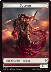 Soldier // Shark Double-Sided Token [Reality Fracture Commander Tokens] | Mega City Incorporated