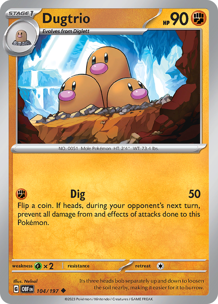 Dugtrio (104/197) [Scarlet & Violet: Obsidian Flames] | Mega City Incorporated