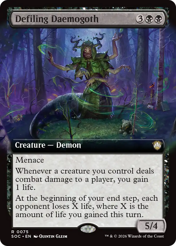 Defiling Daemogoth (Extended Art) [Secrets of Strixhaven Commander] | Mega City Incorporated