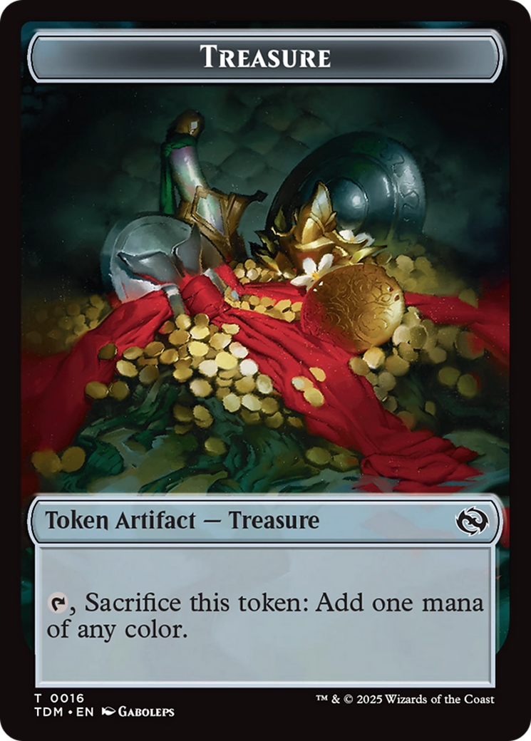 Treasure // Zombie Druid Double-Sided Token [Tarkir: Dragonstorm Tokens] | Mega City Incorporated