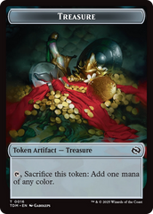 Dragon (0014) // Treasure Double-Sided Token [Tarkir: Dragonstorm Commander Tokens] | Mega City Incorporated