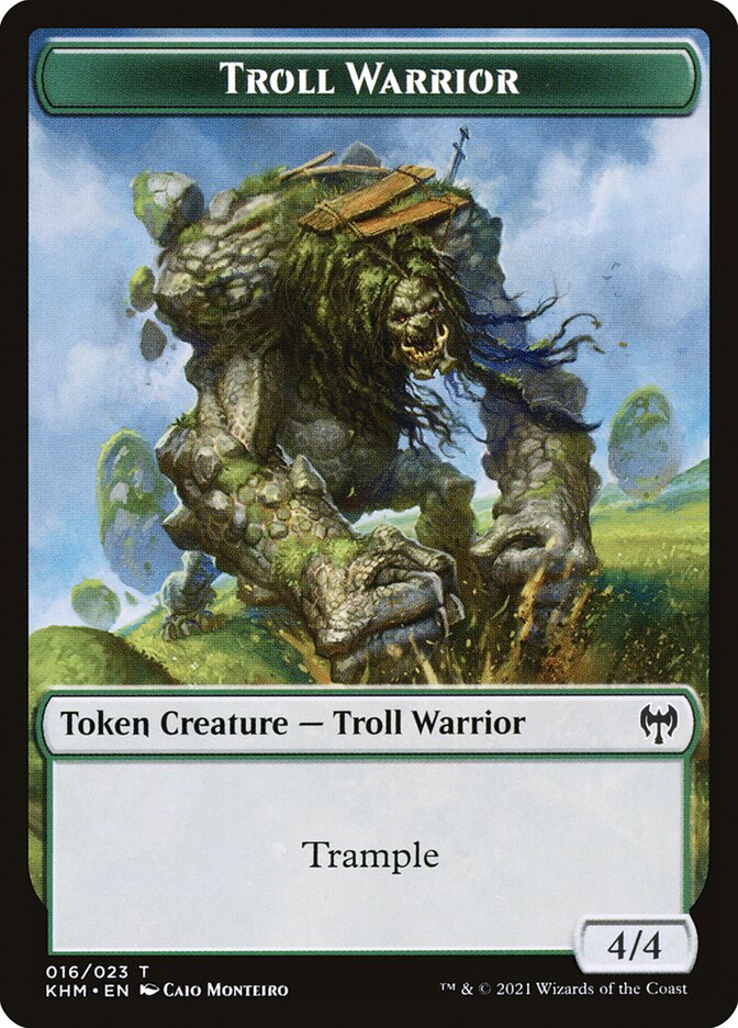 Elf Warrior // Troll Warrior Double-Sided Token [Kaldheim Tokens] | Mega City Incorporated