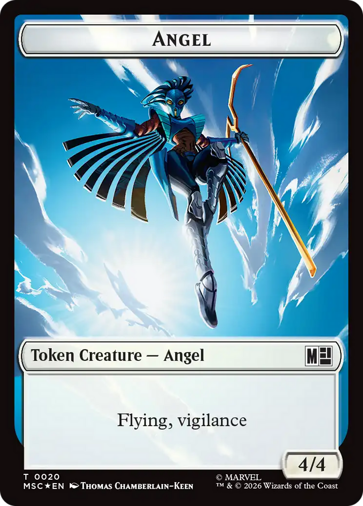 Angel (020) // Vibranium (031) Double-Sided Token (Surge Foil) [Marvel Super Heroes Commander Tokens] | Mega City Incorporated