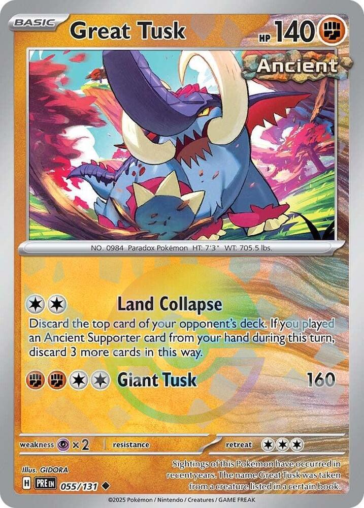 Great Tusk (055/131) (Poke Ball Pattern) [Scarlet & Violet: Prismatic Evolutions] | Mega City Incorporated