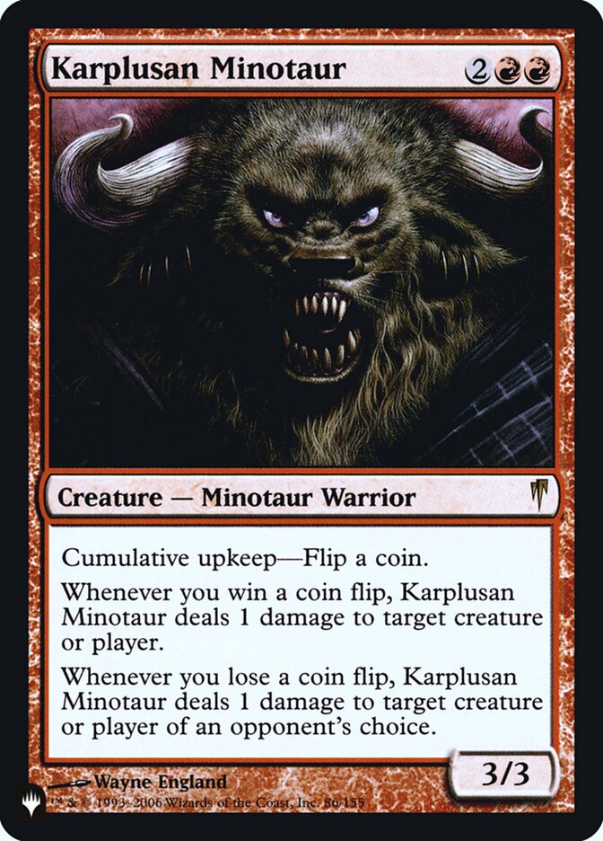 Karplusan Minotaur [Secret Lair: Heads I Win, Tails You Lose] | Mega City Incorporated