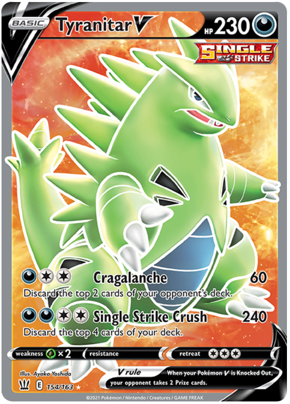 Tyranitar V (154/163) [Sword & Shield: Battle Styles] | Mega City Incorporated