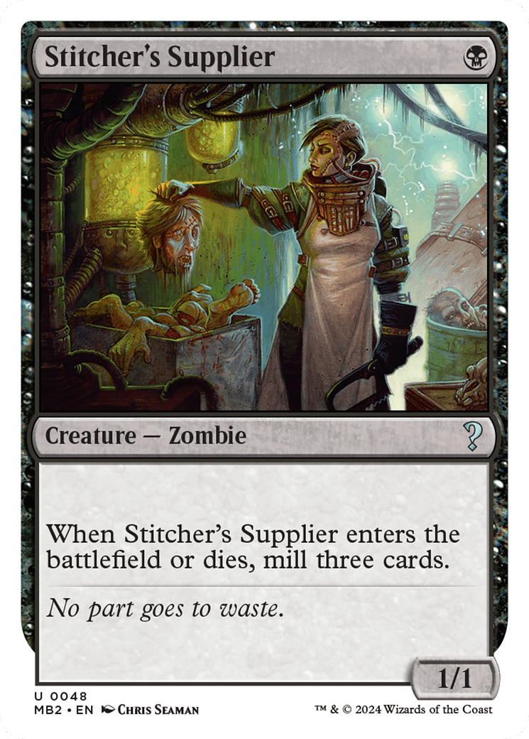 Stitcher's Supplier (White Border) [Mystery Booster 2] | Mega City Incorporated