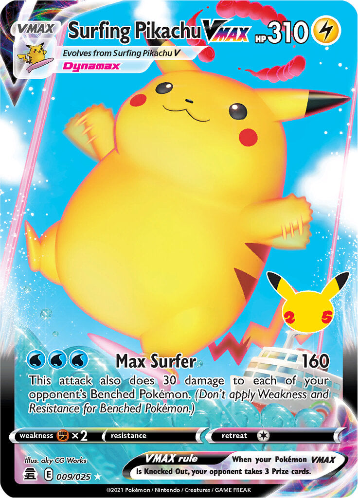 Surfing Pikachu VMAX (009/025) [Celebrations: 25th Anniversary] | Mega City Incorporated