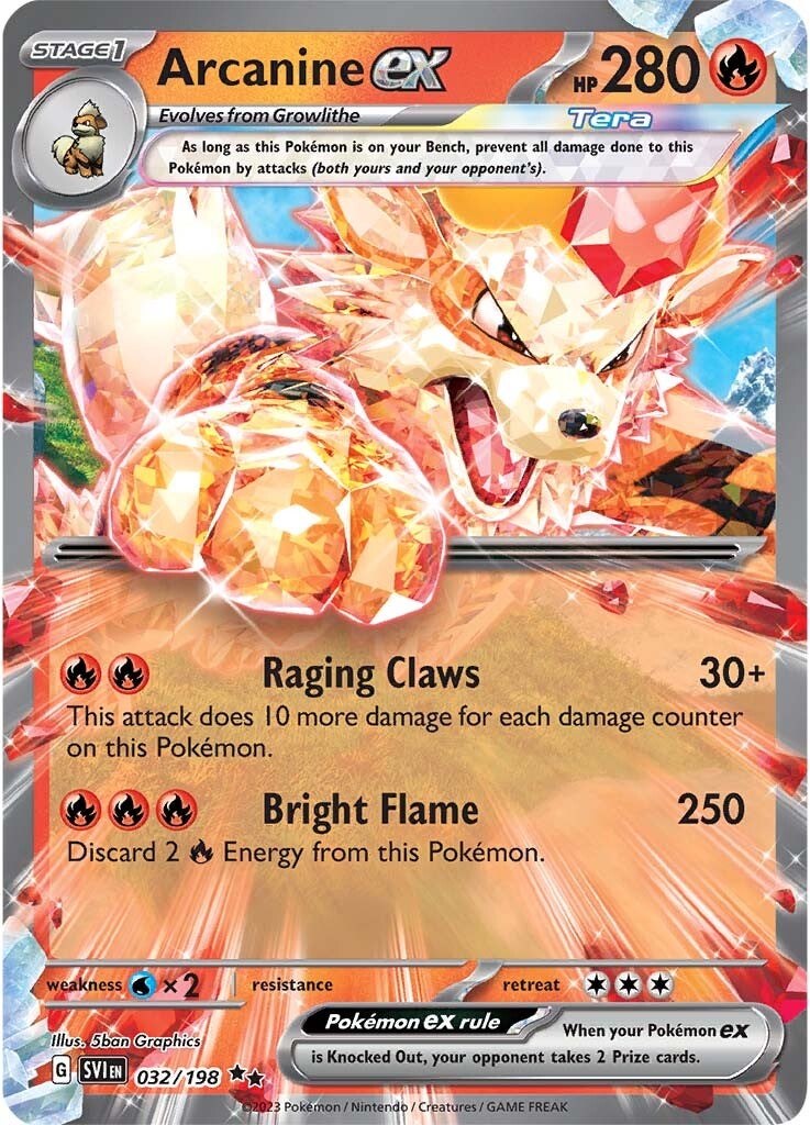 Arcanine ex (032/198) [Scarlet & Violet: Base Set] | Mega City Incorporated