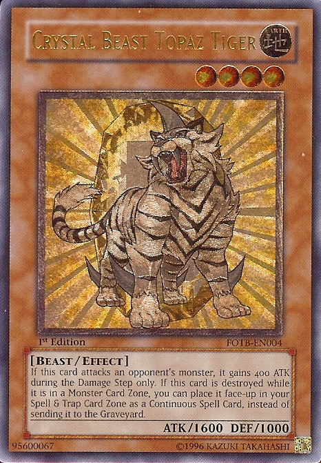 Crystal Beast Topaz Tiger [FOTB-EN004] Ultimate Rare | Mega City Incorporated
