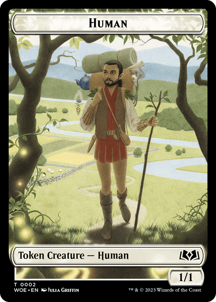 Human // Food (0013) Double-Sided Token [Wilds of Eldraine Tokens] | Mega City Incorporated