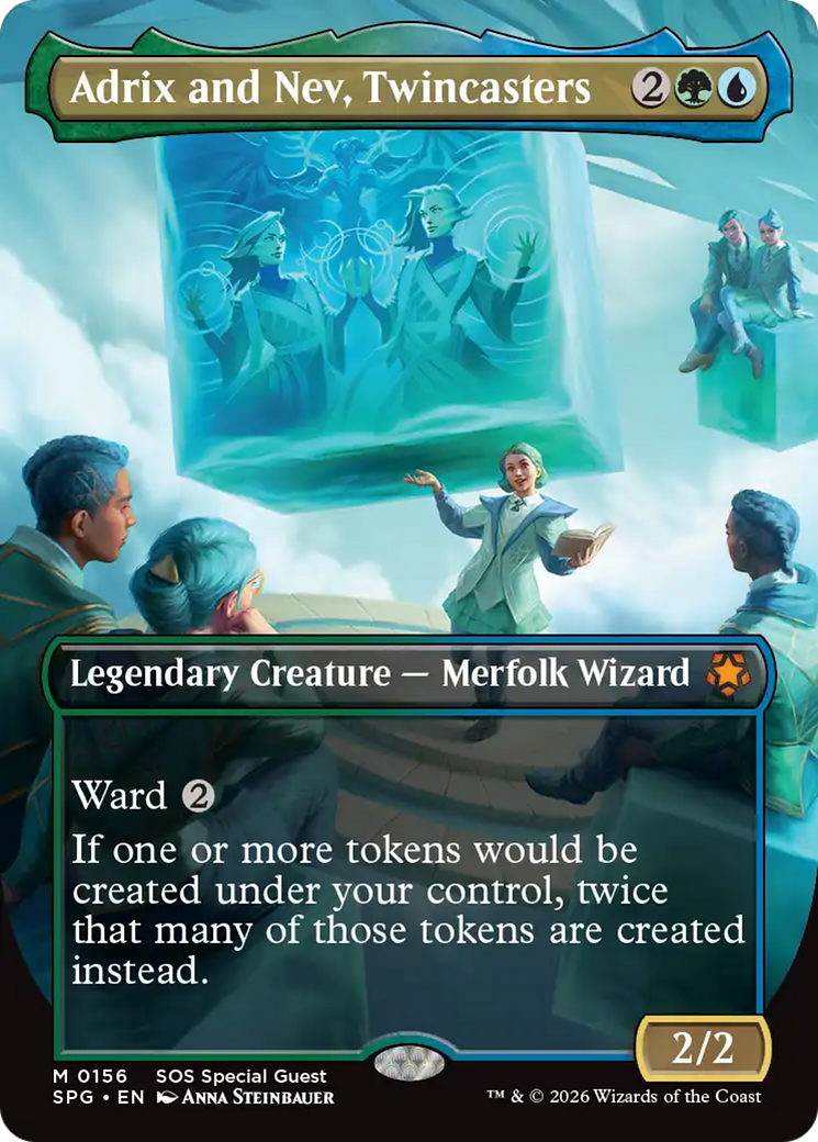 Adrix and Nev, Twincasters (Borderless) [Secrets of Strixhaven Special Guests] | Mega City Incorporated