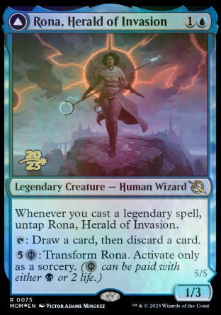 Rona, Herald of Invasion // Rona, Tolarian Obliterator [March of the Machine Prerelease Promos] | Mega City Incorporated