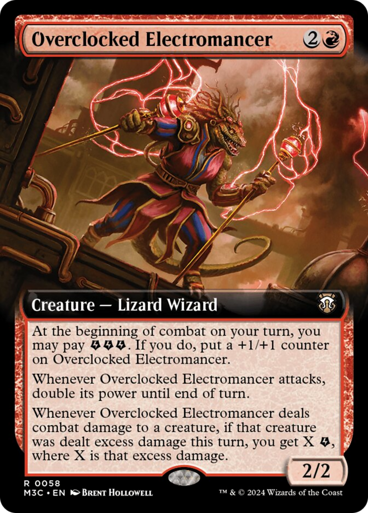 Overclocked Electromancer (Extended Art) (Ripple Foil) [Modern Horizons 3 Commander] | Mega City Incorporated