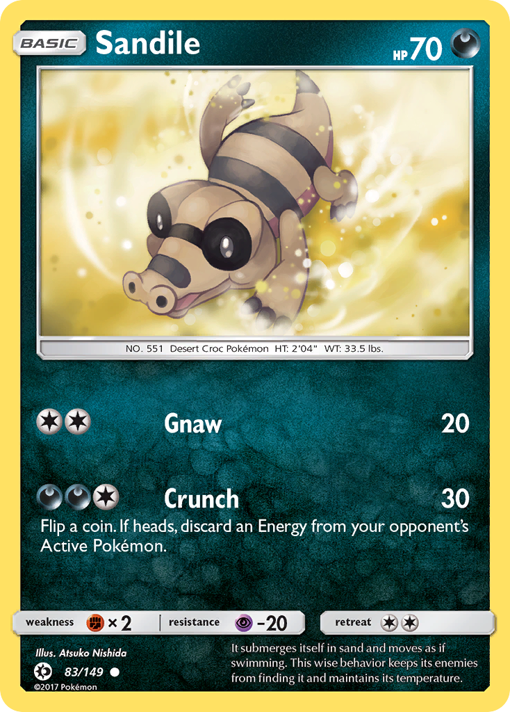 Sandile (83/149) [Sun & Moon: Base Set] | Mega City Incorporated