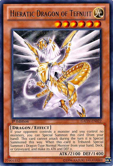 Hieratic Dragon of Tefnuit [GAOV-EN022] Rare | Mega City Incorporated