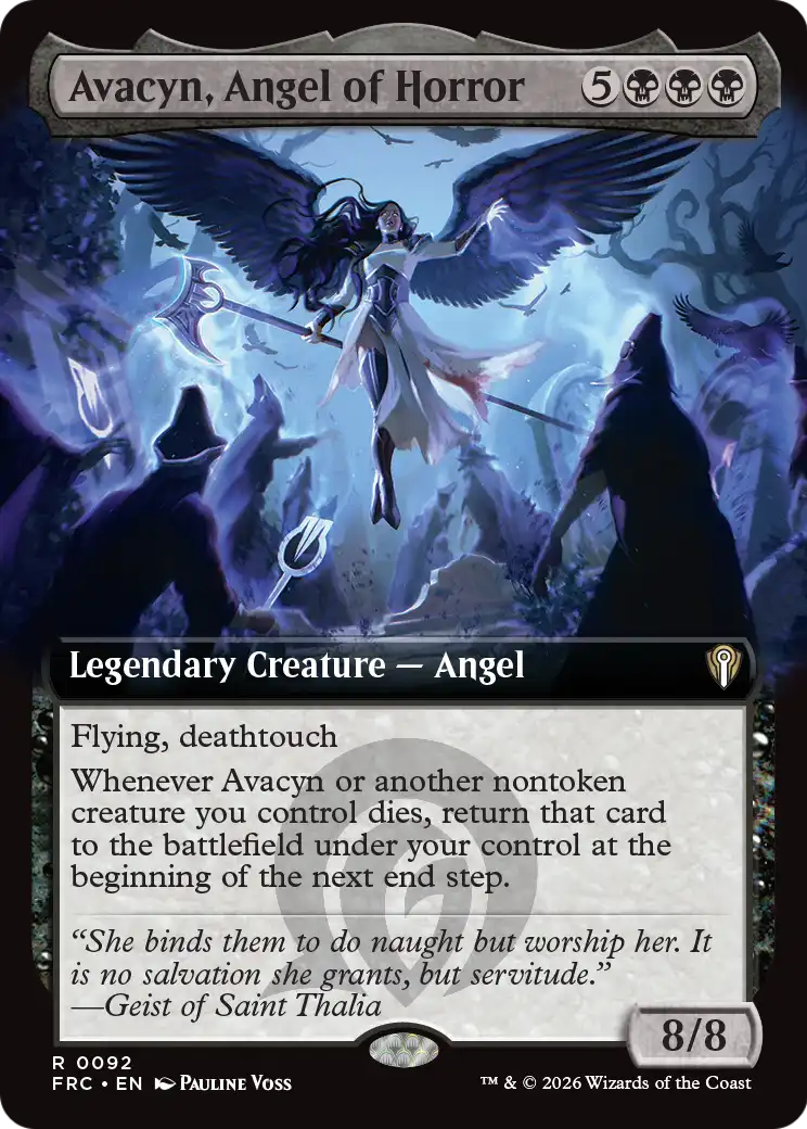 Avacyn, Angel of Horror (Extended Art) [Reality Fracture Commander] | Mega City Incorporated