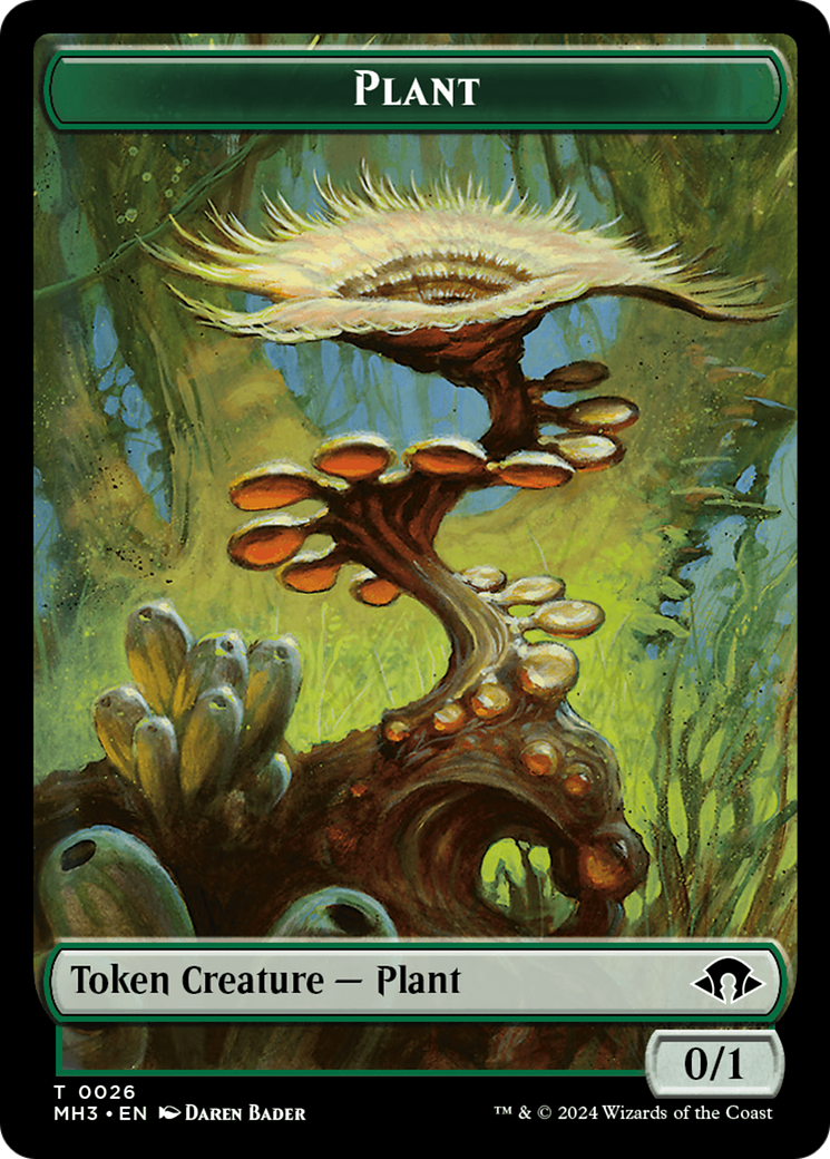 Plant (Ripple Foil) // Zombie Double-Sided Token [Modern Horizons 3 Tokens] | Mega City Incorporated