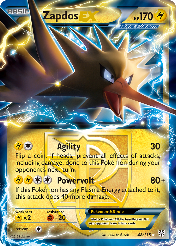 Zapdos EX (48/135) [Black & White: Plasma Storm] | Mega City Incorporated