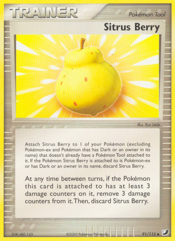 Sitrus Berry (91/115) [EX: Unseen Forces] | Mega City Incorporated