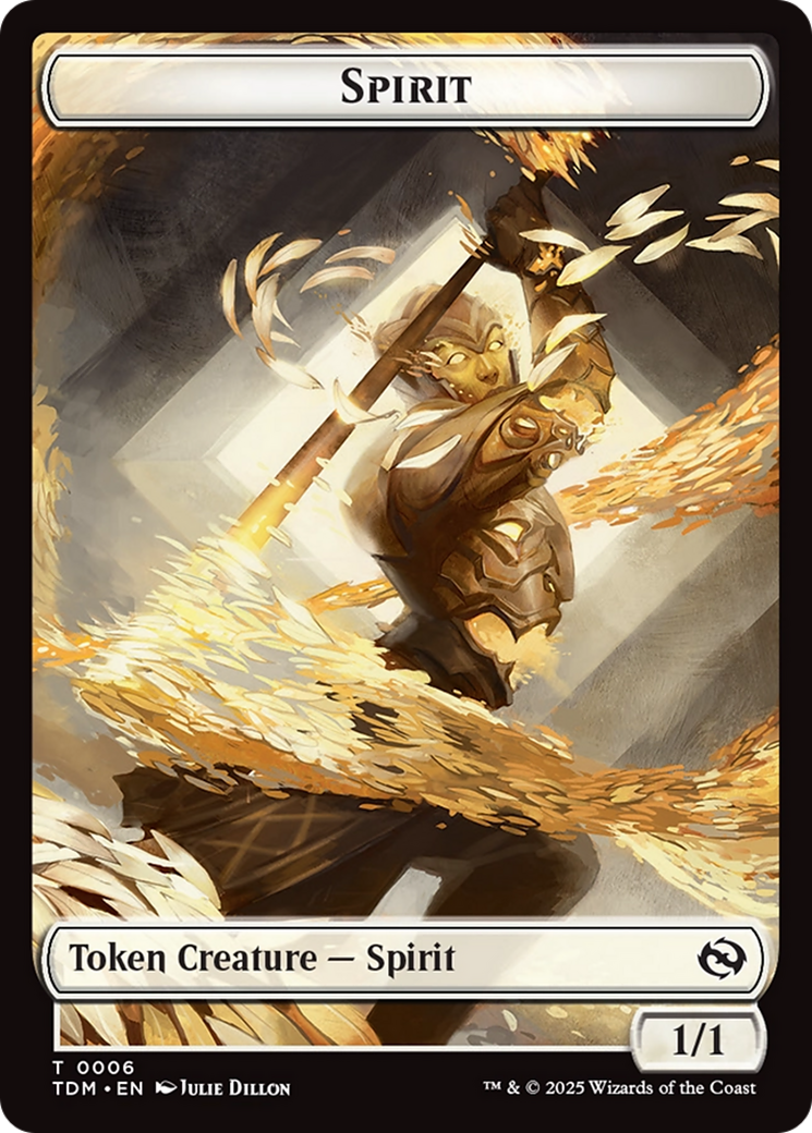 Spirit (0006) // Spirit (0007) Double-Sided Token [Tarkir: Dragonstorm Tokens] | Mega City Incorporated